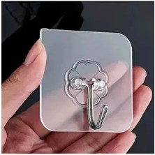 Savory Home 5 Adet Şeffaf Plastik Kendinden Yapışkanlı Kapı Duvar Askıları Ağır Yük Taşıma Özellikli