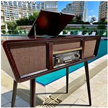 Crownwell Ahşap Retro Pikap Çalar, CD Player, Radyo, Bluetooth ve USB Giriş