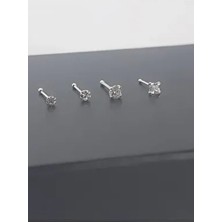 SET 925 Ayar Gümüş 4'lü Hızma Seti Kadınlar İçin 1,5mm-2mm-2,5mm Taşlı Yuvarlak ve Kare Tektaş