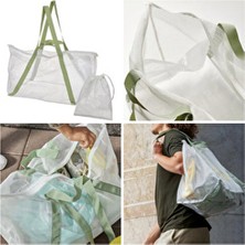 IKEA Dajlien 40 Lt 2 Parçalı Beyaz Nemi Önleyen Fileli Spor Plaj Aktivite Çantası 50X36X39 cm