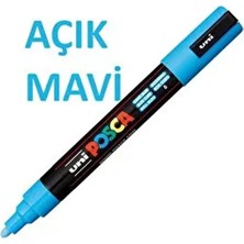 Uni Posca Açık Mavi Marker 1 Adet 1.8-2.5mm Uç Ölçüsü ile Sanat ve Tasarım İçin