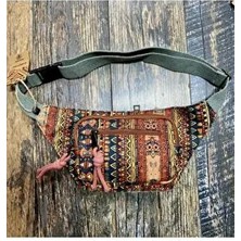 Etnik Otantik Bohem Desenli Günlük Seyahat Kullanım Omuz ve Bel Çantası