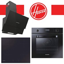 3lü Ankastre Vitroseramik Elektrikli Set Siyah (HOT3051BI/E FIRIN-HH64CCB OCAK-HDG6C2GBTK Davlumbaz)