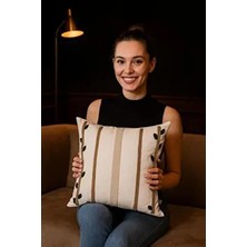 Hd Home Collection Bohem Tasarım Dal Seri Keten Punch Kırlent Kılıfı (Panç)