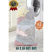 Battal Boy 60 x 80 Tül Perde Çarşaf ve Pike Yıkama Filesi 2 Adet Pratik Çamaşır Aksesuarı