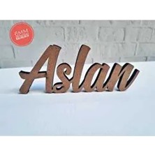 Macraworld 15 cm Kahverengi Ham Ahşap Kişiye Özel Takı Yastığı İsmi Dekoratif Ürün