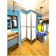 Aşkın Parti Evi 3 Kanatlı Paravan Seperatör Su Geçirmez Beyaz Kumaş 150 cm En 160 cm Yükseklik