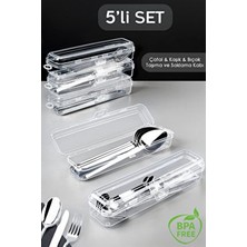 5'li Çatal Bıçak Kaşık Takımı Saklama Kutusu Seti - Çeyizlik Organizer Düzenleyici Saklama Kabı