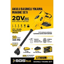 SGS5410 Akülü Yüksek Basınçlı Araba Yıkama Makinesi 30 Bar 20 Volt 2 Amper