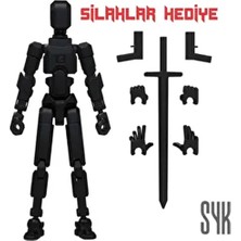 SYK Design Siyah Robot 13 Dummy Aksiyon Figürü Oyuncak Tüm Eklemleri Hareketli 3+ Yaş İçin Eğlenceli Tasarım