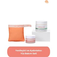 Yenileyici ve Aydınlatıcı Yüz Bakım Seti - Enzim Peeling Tozu, Dudak Peelingi , Yüz Kesesi