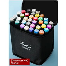 36 Renkli Çift Uçlu Kalın/ince Uçlu Keçeli Marker Seti - Profesyonel Çizim ve Boyama