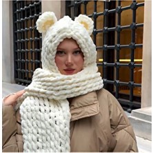 Kar Maskesi Şapka Puffy Bere Erkekler İçin Bej Renkli Kayak&Snowboard Balaclava