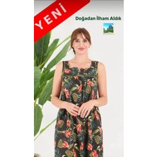 Pamuklu Kumaştan Geniş Kesim Yeni Desen Cepli Büyük Beden Ev Elbise