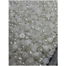Beilys Cosmetics & Accessory Kırık Beyaz Yarım Kalp İnci 8 mm 50 gr - 350 Adet Malzeme Özellikleri ile Göz Alıcı