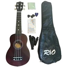 Soprano Kahverengi Ukulele Kılıf Askı Pena Stiker