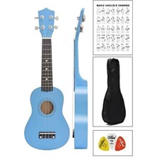 Soprano Açık Mavi Ukulele 54CM Kılıf ve Pena