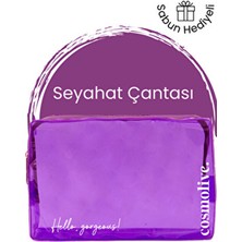 Cosmolive Şeffaf Mor Seyahat Çantası PVC Cilt Bakım Makyaj ve Kozmetik Düzenleme Kadınlar İçin