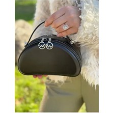 Siyah Kutu Model Bölmeli Zincir Askılı Kadın Şık Tasarımlı El Omuz ve Çapraz Çanta