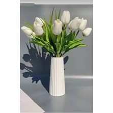 Dekoratif Vazo Bohem Tarz Büyük Boy Zarif Çizgili Iskandinav Vazo / Ev Ofis 19 cm