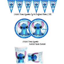 snowparty Stitch Lilo Stich Temalı Tabak , Bardak , Flama Bayrak Doğum Günü Süsleri