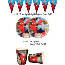 snowparty Örümcek Adam Temalı Tabak , Bardak , Flama Bayrak Doğum Günü Süsleri