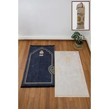 Dijital Baskı Kılıf Hediyeli Kalpli Seccade Eşli Çift Gelin Damat Çeyizlik Namazlık 75X120
