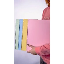 A4 Spiralli Okul Defteri 4'lü Set 50 Yaprak 100 Sayfa Sarı Renk Orta Boy Çizgisiz Defter