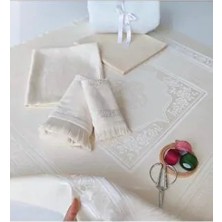 Etamin Işlemelik Pano Seccade, Bohça, El Yüz ve Mutfak Havlusu 4'lü Kanaviçe Seti