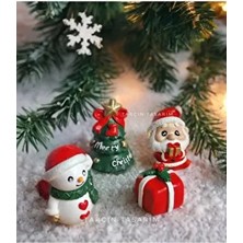 4'lü Mini Yılbaşı Seti,yılbaşı Hediyesi,(5*5 Cm)(Yılbaşı Ağacı,noel Baba,hediye Paketi,kardan Adam)