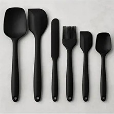 6lı Takım Yanmaz Yapışmaz Mutfak Pasta Slikon Yumurta Fırçası Kaşık Bıçak Spatula Seti Koza Gift