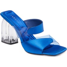Tergan  Mavi Vegan-Tekstil Kadın Terlik - K24Y1TR67427-M11