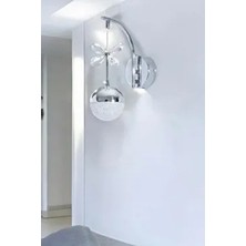 Mobzar Şık Sarkıt Led Aplik Krom Kristal Taşlı