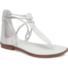 Tergan  Beyaz Hakiki Deri Kadın Sandalet - K24Y1SN67415-A26