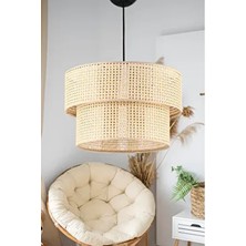 Rattan 2 Katlı Pasta Sarkıt Avize Çocuk Odası Yatak Odası Salon Mutfak Hol