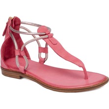 Tergan Pembe Hakiki Deri Kadın Sandalet - K24Y1SN67415-S1T