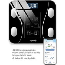 Dijital Baskül Yağ Su Kas Vücut Kitle Endeksi Kilo Ölçer Tartı