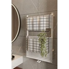 2 Adet Banyo Düzenleyici Organizer Şampuanlık Havlupan Askısı Havluluk Siyah Banyo Rafı Mutfak Rafı