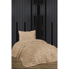 Bohem Arlina Geo Modern Tek Kişilik Kahve Çok Amaçlı Örtü Yatak Örtüsü Pike