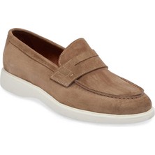 Tergan  Bej Hakiki Süet Deri Erkek Loafer - E24I1AY56785-B79