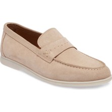 Tergan  Bej Hakiki Süet Deri Erkek Loafer - E24I1AY56788-B79