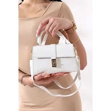 Nora Model Beyaz Kadın El ve Omuz Çantası