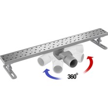 Gama Banyo Gama 360 Derece Dönerli Paslanmaz Krom Lineer Duş Kanalı 60 cm