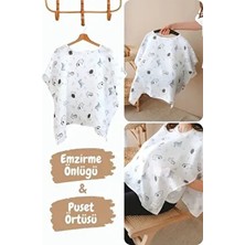 Çok Amaçlı Müslin Emzirme Önlüğü / Puset Örtüsü / Bebek Arabası Örtüsü %100 Pamuk 85X130 cm