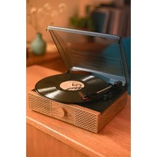 Doob Audio DB-9191 Rustik Ahşap Pikap Dahili Hoparlör ve Bluetooth Bağlantısı ile Estetik Müzik Deneyimi