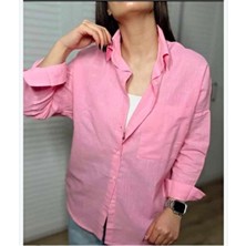 Kadın Oversize Keten Gömlek Yeni Sezon Yazlık Keten Gömlek
