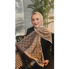 G Desen Kaşmir Ipek Çift Taraflı Şal Kahve-Bej