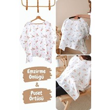 Çok Amaçlı Müslin Emzirme Önlüğü / Puset Örtüsü / Bebek Arabası Örtüsü %100 Pamuk 85X130 cm