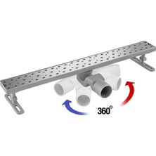 Gama Banyo Gama 360 Derece Dönerli Paslanmaz Krom Lineer Duş Kanalı 80 cm