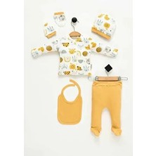 Hastane Çıkışı 100% Pamuk Baskılı Yenidoğan 5li Set Bebek Kıyafeti